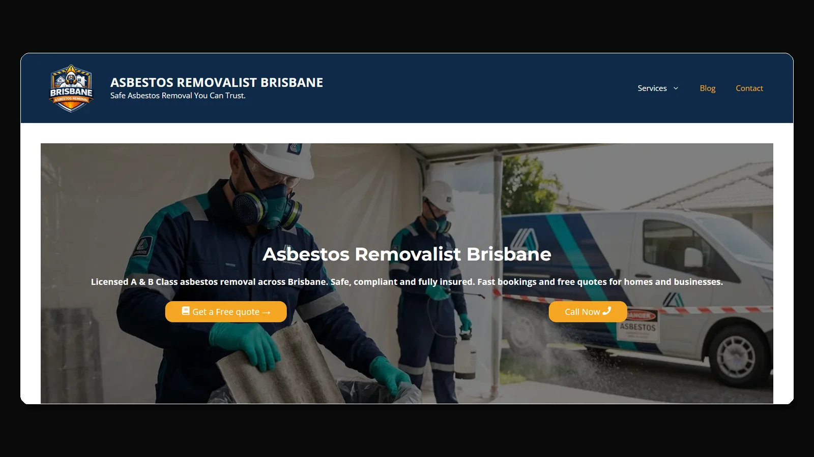 Diseño web y SEO Local de Asbestos Removalist Brisbane
