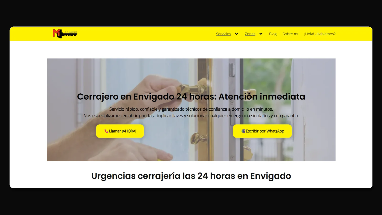 Diseño web y SEO Local para Cerrajero en Envigado