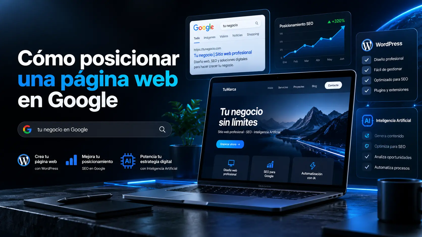 Cómo posicionar una página web en Google con WordPress, SEO e inteligencia artificial: taller práctico