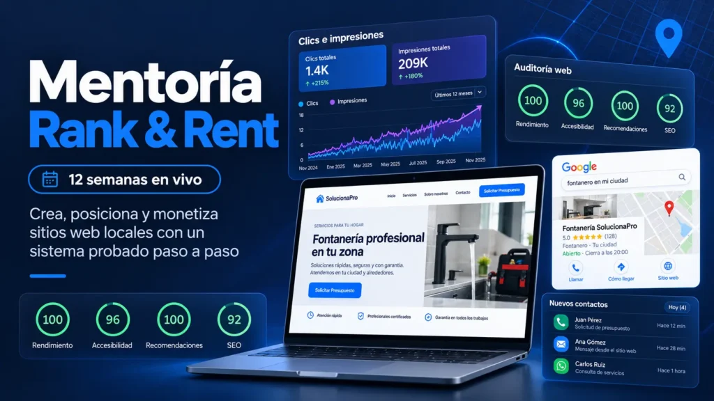 Mentoria Rank and Rent 12 semanas en vivo piomarketer